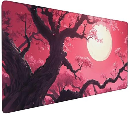 Rosa Mauspad 1200 x 600 x 3 mm,XXL Gaming Mauspad Mond,Verlängertes Groß Mauspad Schreibtischauflage,Wasserdicht Mauspad,Genähte Kanten Mauspad,rutschfeste Gummibasis,Mauspad Gamer,Geschenk Y-613