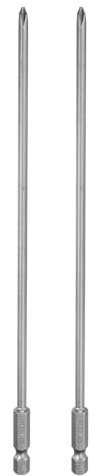 QUARKZMAN 2Pz #1 Punte Cacciavite Phillips PH1 1/4 Gambo Esagonale 8 (200mm) Lungo Acciaio S2 Magnetiche Inserti per Avvitatore per Cacciavite Elettrico Punte Trapano 0.157 (4mm) Asta