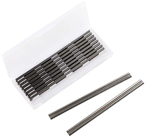 10Pcs High Speed Steel Industrial Planer Blades for Craftsman, Double Edged Blade, Sliding Design, Fits Most Handheld Planers with Blades 3.23in Long