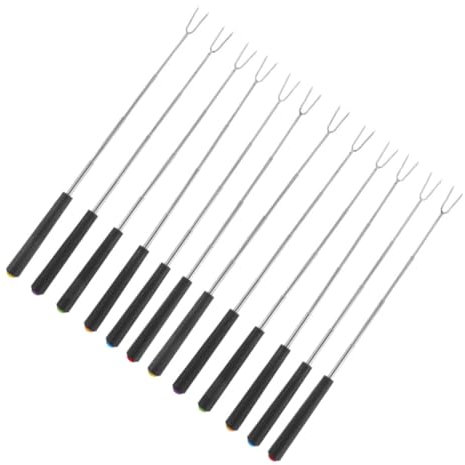 Didiseaon Kit De Bâtons De Guimauve 12 Pièces, Rôtissoire Extensible Télescopique En Acier Inoxydable, Brochettes Smores, Fourchettes À Hot Dog, Accessoires De Foyer De Feu De Camp Pour
