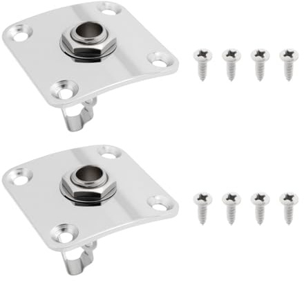 Briny River 2 x 1/4-Zoll-Ausgangs-Klinkenbuchse, 35 x 25 x 10 mm, 6,35 mm, kompatibel mit Les Paul, Silber