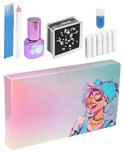 Zahn- -Set, Zahn-Kristall-Dekoration für Frauen, abnehmbare Zahnornamente – Zahndekoration, modische Diamant-Kristall-Edelsteine, GIue Schmuck-Starter-Set für funkelndes Lächeln