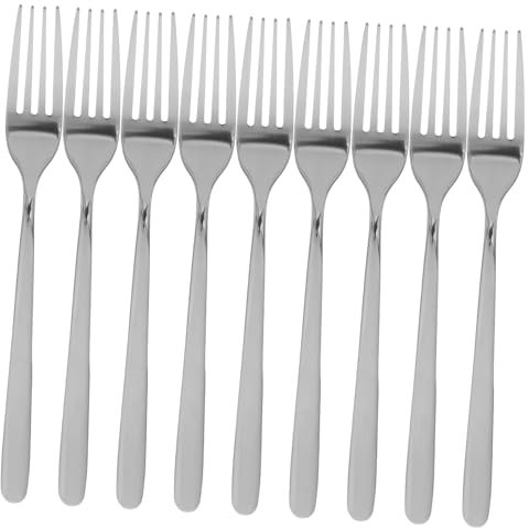 Ciieeo 12piezas Vajilla Tenedores De Acero Inoxidable Para Carne Aperitivo Ensalada Postre Apto Para Lavavajillas Hogar Restaurante Hotel Cubiertos Modernos