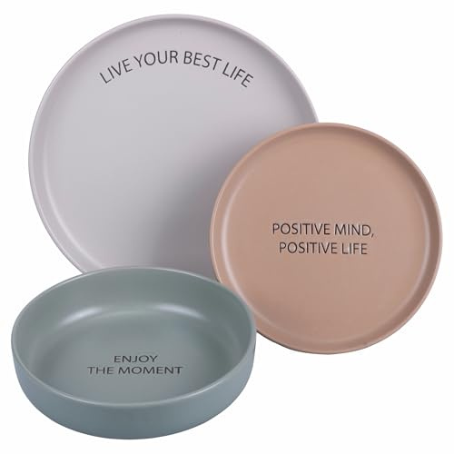 Servizio piatti 3 pezzi in gres, Motivation Colors