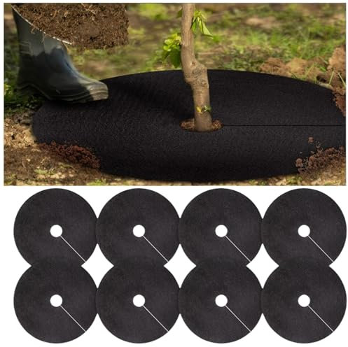 Générique Lot de 10 Disques De Paillage des planteses, 32/42/52cm Tapis De Protection pour Arbres, Tapis De Protection Contre Les Mauvaises Herbes, pour Arbres, Fleurs, Aménagement, Lutter Contre