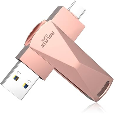 ABLAZE 128 GB USB C Stick Dual USB 3.0 Typ C Speicherstick (Roségold) | Für i-Phone 16/15, Android, Mac und PC. Schnelle Datenübertragung für Arbeit, Studium, Reisen und Datensicherung.