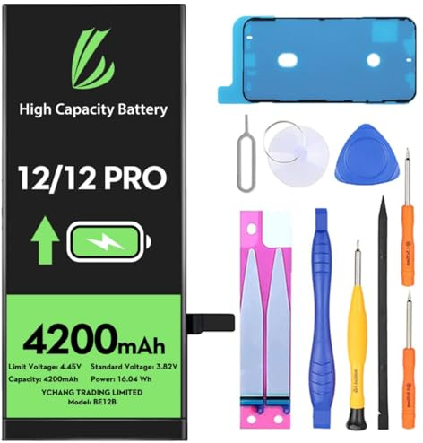 LL TRADER Batterie pour iPhone 12/iPhone 12 Pro, 4200mAh Batterie Lithium polymère Haute capacité avec Outils de réparation 2025B