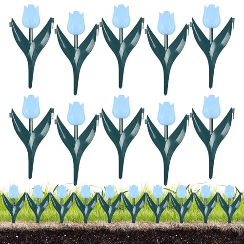 Ranley Valla para parterres, valla decorativa de flores de 10 piezas | Accesorios de jardinería para casa de campo, cementerio patio delantero y trasero