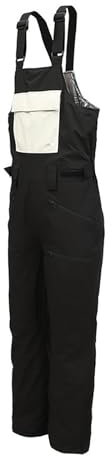 Salopette da uomo, lunga inverno, tuta da sci, con tasche con cerniera, regolabili, con calda sensazione, comode e pratiche, bretelle, Nero , M