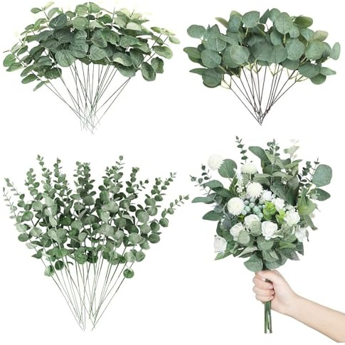 Galenecx 30 Pezzi Eucalipto Artificiale, 33 cm Foglie Piante Finte Eucalipto Artificiali, Piante Secche Eucalyptus, Piante in Plastica, per Composizioni Floreali, Decorazione per La Casa, Feste