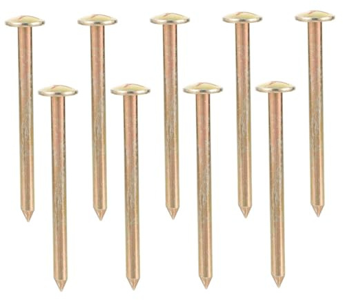 Piquets de Repères D’arpentage 10 Pièces Galvanisés Haute Précision | Points de Contrôle ’observation, Réutilisables, Usage Professionnel, Couleur Or, Lot de 10