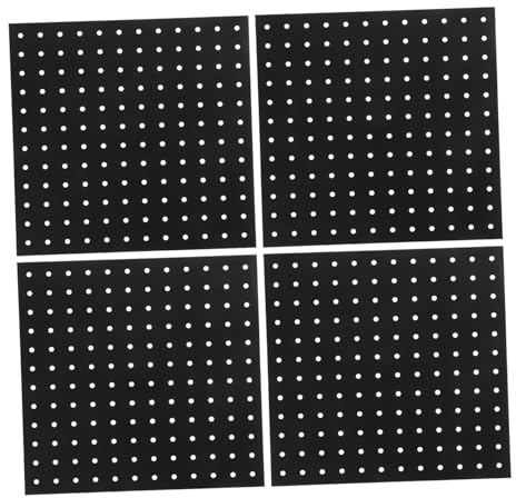 Ciieeo 4 Pièces Panneaux Perforés Métalliques Noirs Lot de Panneaux Modulaires Robustes pour Rangement Mural Outils Garage Cuisine Bureau Installation Facile et Organisation Ajustable
