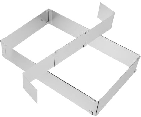 SOLUSTRE Cadre de Cuisson Rectangulaire Acier Inoxydable Réglable pour Mousses et Moule Pâtisserie Extensible Outil Cuisson Flexible pour Desserts Variés