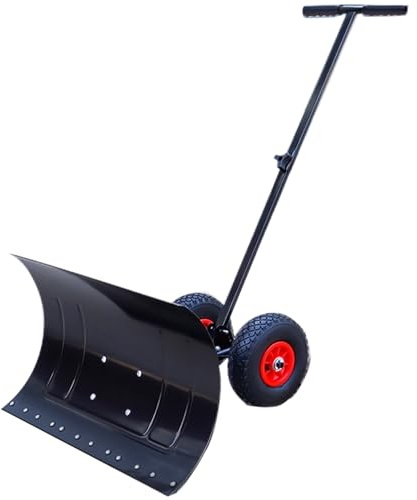 Pneumatische Reifen 2-Rad-Schneeschaufeln Pusher Hand Pflug Hand Push Protable Schneepflug Outdoor Schneeräumung Werkzeug(7543)