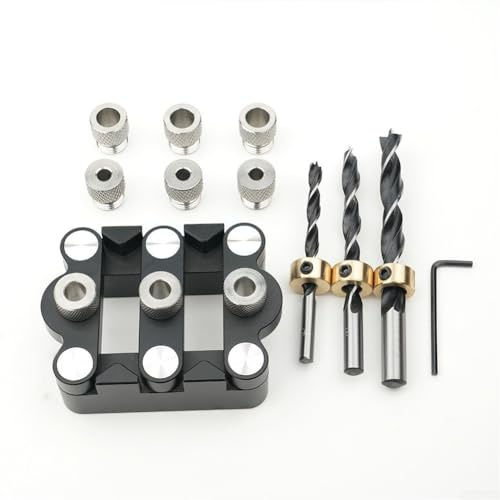 Localizzatore di fori per la lavorazione del legno 3 in 1 per tenone rotondo in legno, per dima di tassello autocentrante in alluminio CNC con intervallo di serraggio regolabile da 13-32 mm, per Preci