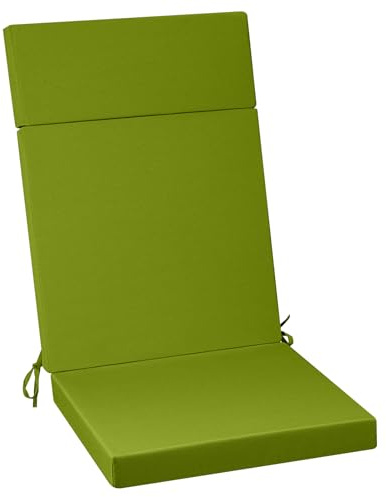 PRIMEPATIO Hochlehner Sitzauflage 120x50x6cm 1PC Waschbarer Bezug, Grün | Komfortable Stuhlauflage mit Abnehmbarem Bezug, Wetterfestem Stoff und Dicker Polsterung für Garten und Terrasse