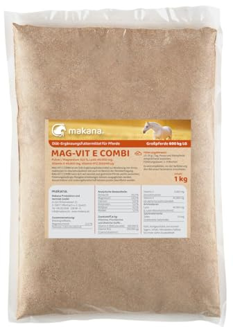 Makana MAG-VIT E Combi Pulver für Pferde, mit Magnesium und Lysin (ohne Tryptophan), 1000 g Beutel