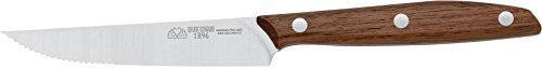 DUE CIGNI - Linea 1896 - Coltello da Bistecca Dentato CM 11 - Lama in Acciaio INOX 4116 e Manico in Legno di Noce