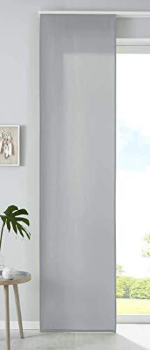 Gardinenbox 1er Set Schiebegardine Flächenvorhang Mikrofaser Vorhang Gardine Raumteiler HxB 245x60 cm Grau Matt Paneelwagen Beschwerungsstange, 85600N