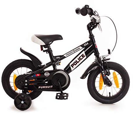 Police 12,5 Zoll Kinderrad mit Rücktrittbremse schwarz