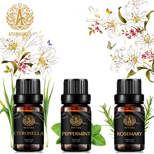 Aromatherapie Myrrhe ätherisches Öl Set für Diffusor, 100% pure Patchouli ätherisches Öl Kit für Kerze & Seife machen, 3x10ml therapeutische Grade Pfefferminze ätherische Öle Set für zu Hause