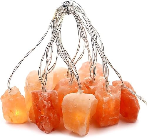 gudong Himalayan Salt String Lights,USB Fairy Lights,Pink Salt Crystal Lamp Bedroom and Home Decorations Night Fairy Lights Gift for Kids, Parents, Friends （10 Lights