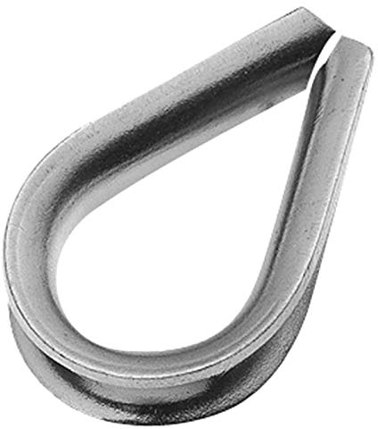 DOJA Industrial | Guardacabos de Acero M6 | PACK 20 | Dedales para Cuerda o Cable Metalicos | Acero Galvanizado | Tamaño 6mm | Uso: Abrazaderas para cable de acero, Cables Tendedero, Cuerda Escalada
