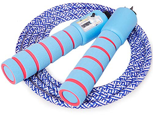 boogift Springseil Kinder, Speed Rope mit Zähler und Komfortablen Griffen, Verstellbares, Anti-Rutsch Griffe für Damen Herren Kinder Sport Training, Boxen,Training Und Fitness