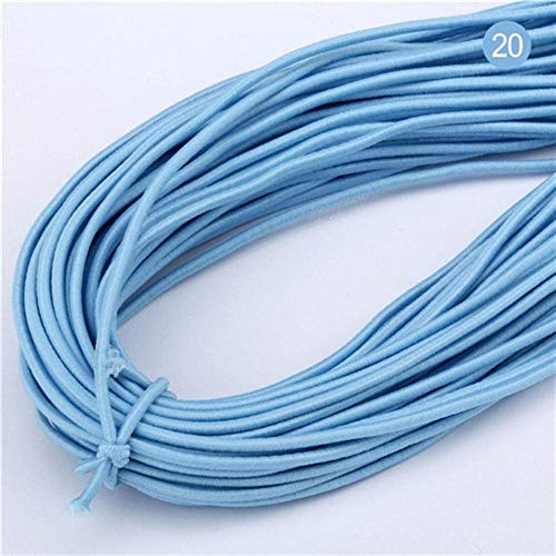 Cuerda elástica redonda de 2 mm de grosor, banda de goma gruesa, para hacer proyectos al aire libre, tienda de campaña, kayak, barco, costura, ropa, accesorios de 43 metros 2 mm Color 20