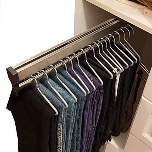 Closet Clothes Hanger Rail,Pull-Out Closet Rod 30-60cm,Wardrobe Clothing Rail,Closet Organizer Rack for Pants and Coat (350MM/13.7INCH)