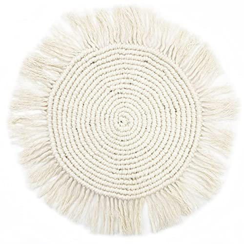Knüllermarkt 34124 I Set de table en macramé | Table armoire commode Naturel env. 40 cm | Décoration style bohème hippie