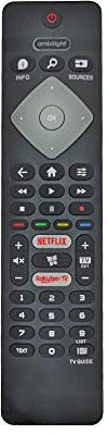 Remplacement telecommande Philips TV pour telecommande Universelle Philips 43PUS6754/12 43PUS7394 50PUS6704 58PUS650465 65OLED804/12