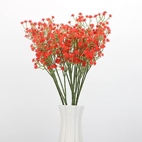 LGEGE Künstliche Blumensträuße für Babyatem, rot, 6 Stück, Schleierkranz, künstliche Blumen, fühlt sich echt an, perfekt für Hochzeitsdekoration, DIY-Kranz, Blumenarrangement