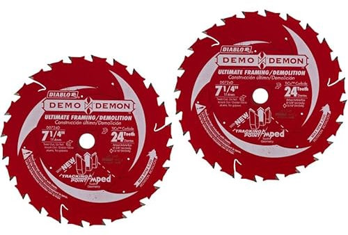 7-1/4 Demolition Circular Sägeblatt - 24T Carbide 2er-Pack