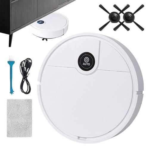 Raxove Robot Aspirador y trapeador, Robot de Barrido y trapeador 3 en 1, Robot Aspirador automático Inteligente con batería de 1500 mah, Barrido y trapeador silencioso Ultrafino