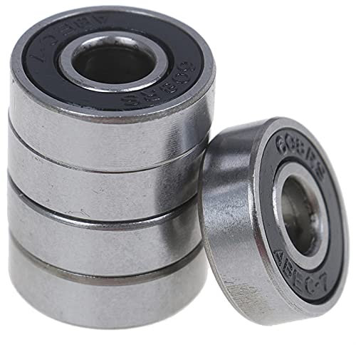 CROKZ Achse 5 Stück 8 x 22 x 7 mm schwarz ABEC-7 608RS Skateboard-Rollen-Kugellager, einfache Installation, präzise Produktion, einfach zu u/808