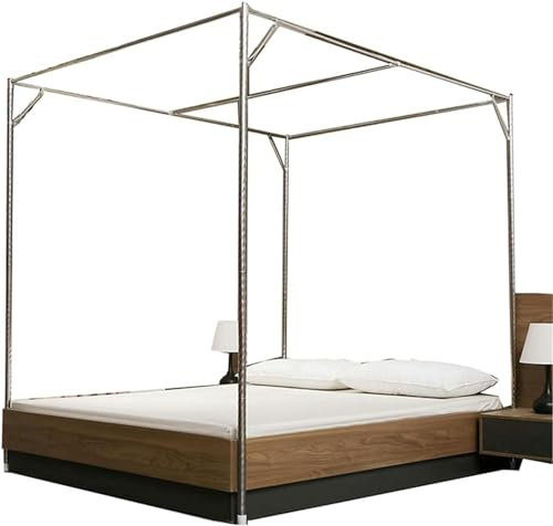 XENITE Moskitonetzhalter Vier Eckbett,Edelstahl Baldachin Moskitonetz Rahmen, Bettüberdachung, Gestell für Twin/Full/Queen/California King/King Size/California King (33mm 1×2m)*1*