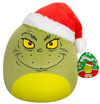 Squishmallows SQGR00021 - Original 25 cm Grinch mit Santa Hut - Offizielles Jazwares Plüsch