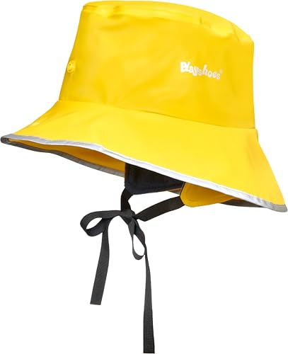 Playshoes Regen-mütze Südwester regnhatt, Gult fleecefoder, 6 3/8-6 7/8