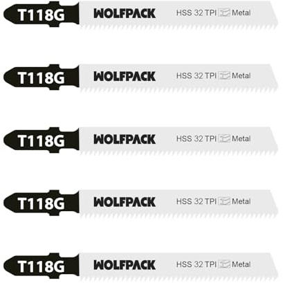Lame de scie sauteuse métallique extra fine 5 pièces HSS 32 TPI