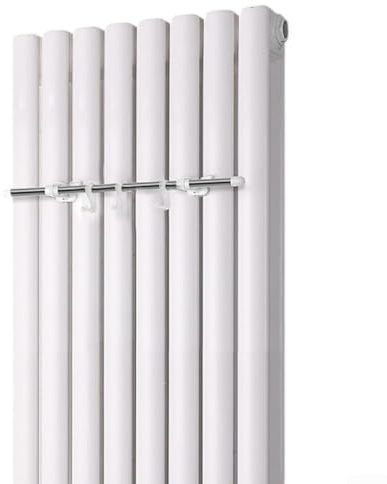 Over Radiator Towel Rail 40cm, Stainless Steel Radiator Airer with 6 Hooks No Drill, Space Saving Heated Towel Rack Clothes Dryer for Bathroom Kitchen, Heavy Duty 30kg Capacity Towel Holder