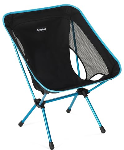 Helinox Chair One (re) högpresterande campingstol, lättvikt kompakt hopfällbar utomhusstol, ryggsäcksvandring, picknick, äventyr, svart/blå