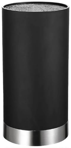 Soporte para Cuchillos Universal, Bloque para Cuchillos Vacío Fácil de Limpiar,Cuchillero de Cocina Compacto y Moderno, Apto para Todo Tipo de Cuchillos (Negro)