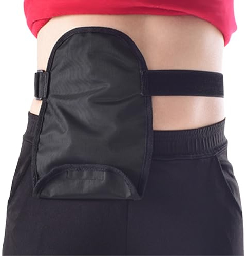 Waterproof Ostomy Bag Cover, Universal Stoma Pouch Cover with Adjustable Belt, Colostomy Ileostomy Stoma Care Supply for Men and Women (Black)