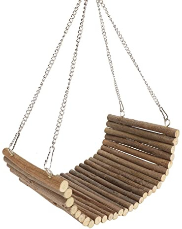 Watris Veiyi Holzschaukel, 15x35cm/5.9x13.8 Zoll Hamster Hängematte Schaukel, Hasen Spielzeug Ruheplattform für Hamster, Ratten, Gerbils
