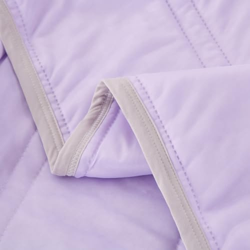 Odot Coverless Duvet 4.5 Tog Single Double King Size Reversible Summer Quilted Duvet Throw Blanket for Sofa Bed, Soft Lightweight Bedspreads Bed Coverlet Throw, Colorful Simple (Purple,200x230cm)