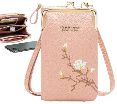 Tuxuseo Ministofftasche Kreuzkörper - Kleine Dokumententasche Mit Reißverschlussfach Für Frauen Als Passhalter,Handyhalter Tasche Für Shopping Freizeit Reise Casual