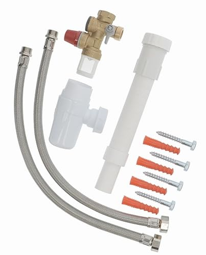 SPID'O Kit complet pour chauffe-eau - Groupe de sécurité + siphon + flexibles inox - Kit raccordement ballon d’eau chaude