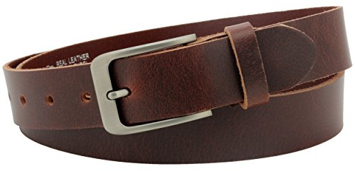 Vascavi Vollledergürtel aus Büffelleder in braun, 35mm breit und ca. 3-4mm stark, Gürtel, Ledergürtel, Jeansgürtel, kürzbar, Herrengürtel, Damengürtel