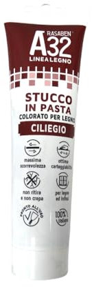 RASABEN - Stucco in Pasta A32 Color Ciliegio, Specifico per Legno, Pronto all'Uso, per Mobili e Infissi, Uso Interno, Made in Italy, da 150ml